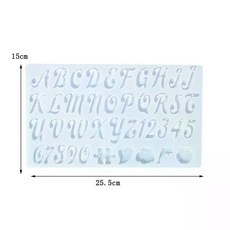 레진 몰드 알파벳 실리콘 공예 UV 아트 재료 DIY 문자 번호 에폭시 수지 펜던트 주조, 8. Letter mold K