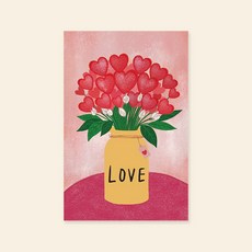 캘리그라피 사랑카드 ( HN2420 - 하트꽃 - LOVE ) 캘리엠 신상카드