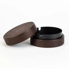 호두나무 재떨이 뚜껑이 방풍 실내외 침실 거실 장식용, 1개, 2. Black