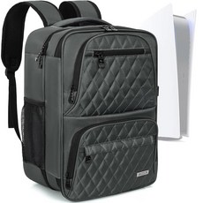 플레이스테이션 5 4 PS5 프로/PS4 슬림/Xbox One X S와 호환되는 AKOZLIN 여행용 게임 콘솔 백팩 [비디오 게임], Light Grey