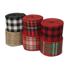 1롤 4cm 리본 선물포장 체크 넓은 밝고 아름다운 SG-5DP16-4909, H, H