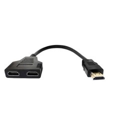 HDMi 호환 Y 스플리터 고화질 1080P 남성 대 이중 여성 어댑터 케이블 1 in 2 아웃 컨버터 HD- 전송, 1개, 검은색