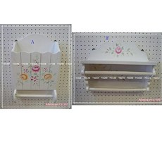 *︵House傢飾︵* 鄉村風格 洗白彩繪粉紅玫瑰木製毛巾架/紙巾架/置物壁架 2款, 1個, B