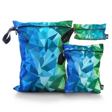 Gleener S'WET 습식/건식 여행용 세탁 가방 - 체육관 의류 수영복 기저귀 아기 장비 및 세면도구용 방수 토트 - 3팩 (Arctic Blast), Arctic Blast