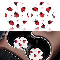 컵 홀더용 자동차 컵받침 나무 베이스가 있는 미끄럼 방지 세라믹 표면 2팩 여성 및 남성용 내부 액세서리 귀여운 자동 홀더 인서트 6.6cm(2.6인치) - 공룡, 단일 사이즈, 농구