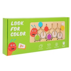 兒童木製毛毛蟲走位益智玩具，邏輯訓練啟蒙教具，五色開發智力, 顏色分類走位棋, 1個