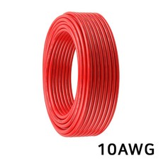 10AWG 실리콘 케이블 드론 RC카 배터리 전원선 고내열 주석도금 구리, 1개, (케이블) 10AWG(레드)