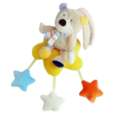 毛絨推車掛飾/嬰兒床音樂拉鈴玩具, 熊(現貨)