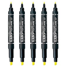 제브라 옵텍스 케어 형광펜 WKCR1, Y/옐로우, 5개입