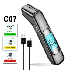 휴대용 알코올 테스터 LCD 스크린 디스플레이 비접촉 음주 측정기 USB 충전식 호흡 알코올 테스트 도구 조, 01 C07
