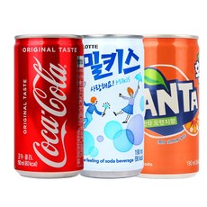 콜라&환타오렌지&밀키스 190ml X 각10개(총30개) 업소용/학원/회사/사무실/탄산음료/미니음료/소캔/답례품_202479538EA, 30개