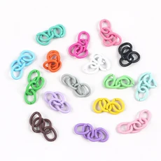 20pcs 버클 키링을위한 금속 철 링크 체인 다채로운 키 걸쇠 액세서리 쥬얼리 만들기, 02 random color