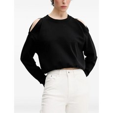 칼라거펠트진 컷아웃 숄더 스웨트셔츠