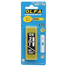 OLFA 安全工作刀 替刃 SKB-7/10B 高碳鋼 0.4mm薄刃 左右手適用 開箱刀 SK-7, 1個