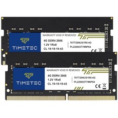 Timetec 8GB 키트(2x4GB) DDR4 2666MHz PC4-21300 Non-ECC 언버퍼드 1.2V CL19 1Rx8 싱글 랭크 260 핀 SODIMM 노트북 PC, 8GB KIT(2x4GB)