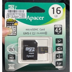 Apacer 16GB microSDHC 記憶卡 (UHS-I Class 10 含轉卡), 1個