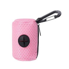 플린트 디펜서 메쉬 강아지 똥 가방 버클이 달린 휴대용 걸이식 쓰레기 봉투 거치대 다채로운 애완 동물 디스펜서 산책용, Pink