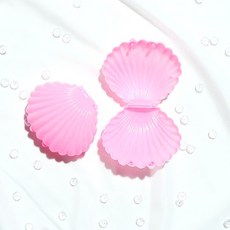 PVC조개케이스 분홍 예쁜소품보관함 휴대용주얼리케이스 보관통, 100개