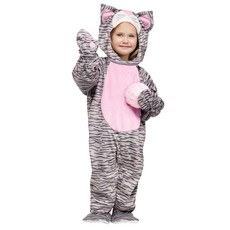 Fun World Costumes 유아용 줄무늬 고양이 코스튬 그레이 3T/4T