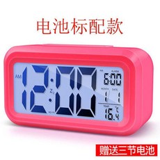 學生貪睡靜音聰明鬧鐘, 標配1組鬧鈴-電池款 紅色