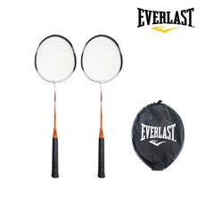 배드민턴 라켓 에버라스트 파워락5.0 배드민턴채 헤드커버 세트, 1세트, 오렌지