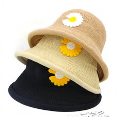 준캡 유아 아동 어린이 민들레자수 벙거지형 모자 봄 여름 가을 자외선차단 귀여운모자