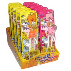 집소 방귀대장뿡뿡이 항균젓가락(왼손용)/1EA, 노란색(뿡뿡이)