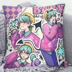 케이팝 데몬헌터스 쿠션 베개 루미 조이 캐릭터 굿즈 장식쿠션 사각, 빈티지리넨, 3