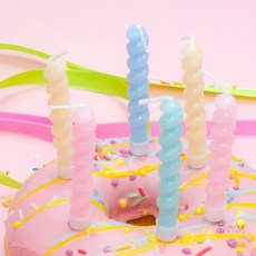 웬카 예쁜케이크초 꽈배기 생일초 6개 파스텔