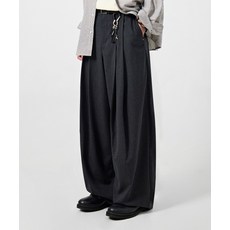 브랜드정품 디미트리 블랙 어드저스트 투턱 와이드 슬랙스_스트라이프 차콜 344703