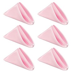 uxcell 유엑셀 핑크 사틴 냅킨 6개 세트 30x30cm 폴리에스터 테이블 장식, 분홍색