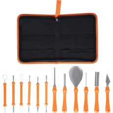 PumpkinHQ.com 프라모델 아트 나이프 점토 조각 도구 도트 드로잉 베이킹 모델링을 위한 폴리머 손잡이가 있는 12피스 모델링 초보자 고급 조각가 모두를 도자기 키트 Q, 1개