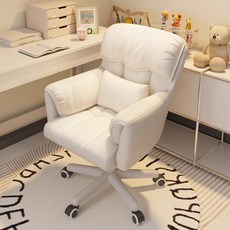 회전 등받이 의자 1인용 화장대용 의자, 1개, 하얗다