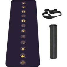 남성 여성용 논슬립 요가 매트 TPE 운동 휴대용 스트랩이 있는 두꺼운 운동용 피트니스 필라테스 바닥 72 x 24 6mm, 12 signs, 1개