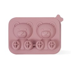 플라라 곰돌이 2칸 얼음틀 2p, 핑크, 1개