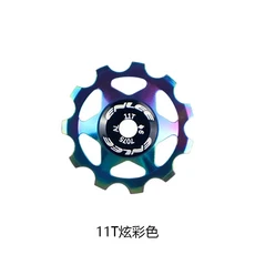 TOOPRE 11T MTB 뒷 변속기 자키 휠 세라믹 베어링 풀리 도로 자전거 자키 뒷 변속기 수리 키트, [04] Colorful, 1개