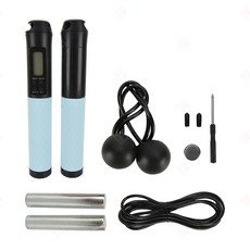 生活小集 電子智慧計數負重跳繩 靜音室內運動, 1個, 藍黑色 含跳繩+小球