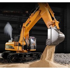 포크레인rc카 중장비rc카 굴삭기 합금 무선조종 자동차 알씨카 21채널 조카 초등학생 선물, 중국어포장, 1 14