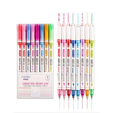어반살림 양방향 롤러 라인 데코펜 노트필기 학용품선물 다꾸 형광펜 8색, B, 8개입