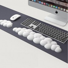 마우스 키보드 팜레스트 손목 푹신한 패드 받침대 대 보호 쿠션, 1개, 화이트 세트