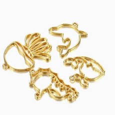 고양이 실리콘 몰드 적 공중 프레임에폭시 수지 펜던트 주조 쥬얼리 만들기 공예, 6. 4PCS