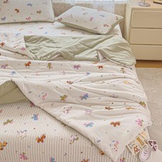 초정상점CHOJEONGSTORE 여름홑이불 쿨링이불 차렵이불, 가드니아 여름 - 어린 시절 목마, 싱글 150x200 cm