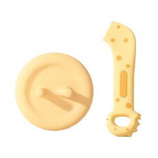 실용적인 반려동물 숟가락 및 캔 뚜껑 세트 (효율적인 통조림 개봉 보관용), 노란색