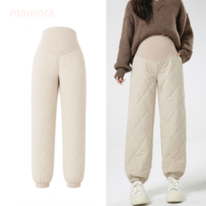 mamora 임부복 조거 팬츠 무자극 프리미엄 밴딩 융 기모 바지 누빔 D라인
