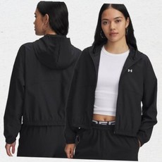 언더아머 여성 UA 라이벌 우븐 바람막이 자켓 블랙 6004849 430286