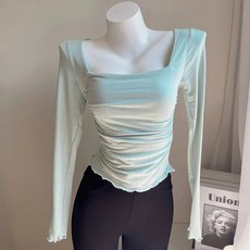 페이준 여성 스퀘어넥 슬림 긴팔 댄스복 모던 형체복 YJ2649