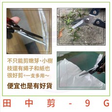 田中剪9G園藝剪刀，輕巧鋒利安全耐用，輕鬆修剪花草樹木, 1個