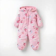 오즈키즈 여아용 해피바니 올인원 스키복 수트