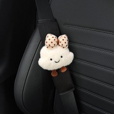 可愛雲朵汽車安全帶護肩套 裝飾防磨, 四季通用黑 蝴蝶結雲朵, 1個