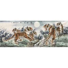 【幸運星】台灣現貨 招財開運 純手繪風水畫 老虎圖 辦公室客廳裝飾畫